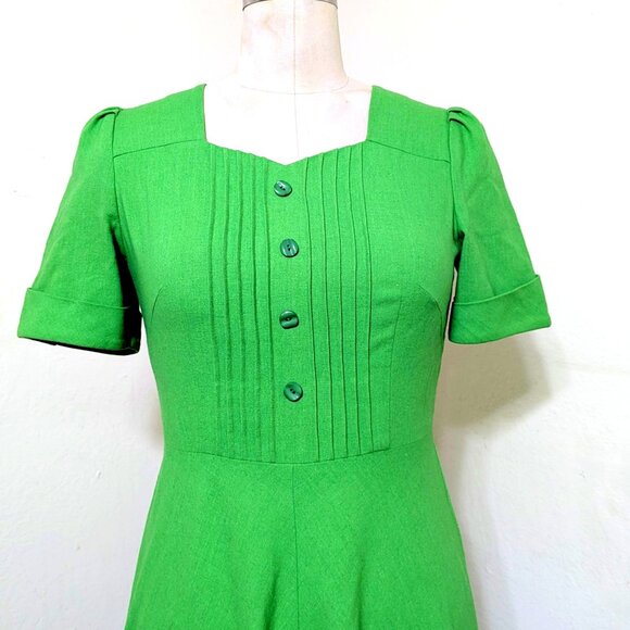 Vintage Handmade 1970's Clover Dat Dress SZ M - Picture 2 of 5